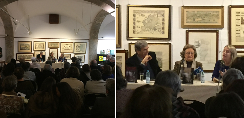 Lançamento de "Só Acontece aos Outros" na Livraria Ferin. Álvaro Laborinho Lúcio, Maria Antónia Palla e Inês Pedrosa.
